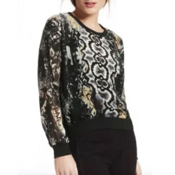 Cabi Snakeskin Sheer Pullover Dressed‎ Up Blouse Phyton #572 Size Medium - Picture 1 of 6